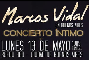 Marcos Vidal se presentará en un nuevo concierto íntimo