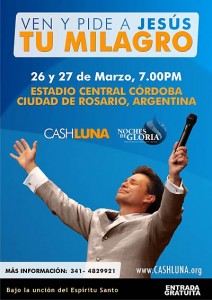 Cash Luna estará en la ciudad de Rosario
