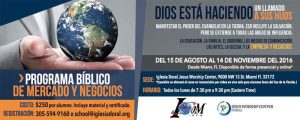 Programa Bíblico de Mercado y Negocios se transmitirá en vivo desde Miami